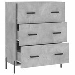 vidaXL Buffet gris béton 69 5x34x90 cm bois d'ingénierie