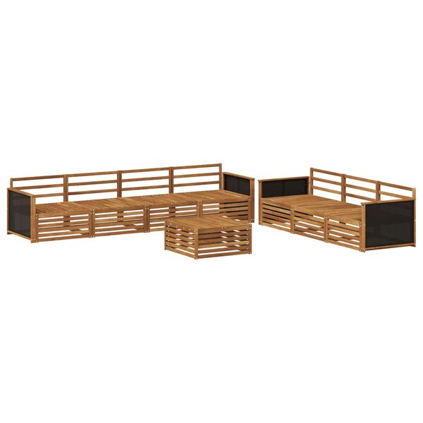 vidaXL Ensemble de canapés d'extérieur 8 Pièces Naturel 79 x 79 x 37 cm