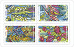 Carnet - Fleurs à foison- 12 timbres autocollants