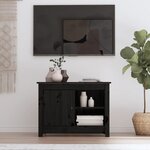 vidaXL Meuble TV Noir 70x36 5x52 cm Bois de pin massif