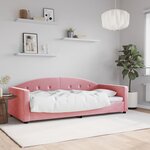 vidaXL Lit de repos rose 90x200 cm velours