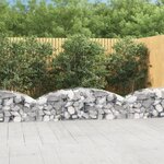 vidaXL Panier de gabions arqué 200x50x40/60 cm Fer galvanisé