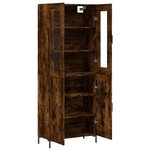 vidaXL Buffet haut Chêne fumé 69 5x34x180 cm Bois d'ingénierie