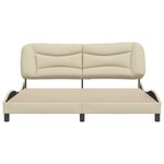 vidaXL Cadre de lit sans matelas Hvar crème 180x200 cm tissu