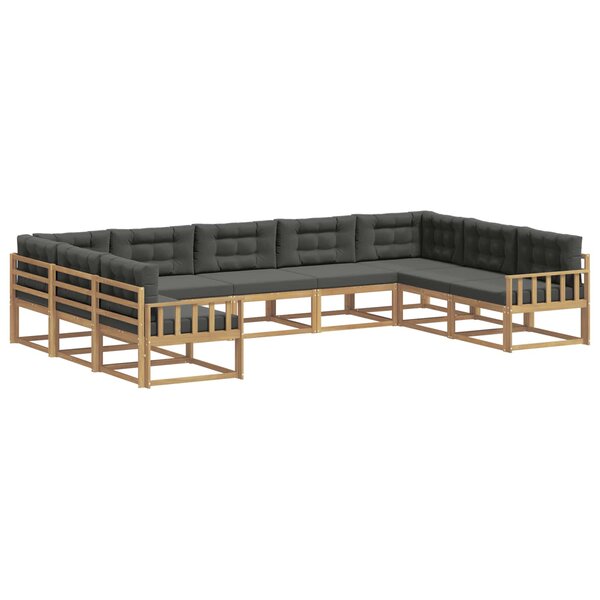 vidaXL Ensemble de canapés d'extérieur 9 pc Blanc et anthracite
