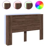 vidaXL Armoire tête de lit avec LED chêne marron 160x16 5x103 5 cm
