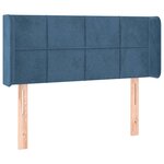 vidaXL Tête de lit avec oreilles Bleu foncé 103x16x78/88 cm Velours