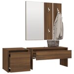 vidaXL Ensemble de meubles de couloir Chêne marron Bois d'ingénierie