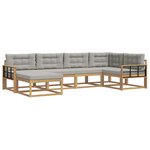 vidaXL Ensemble de canapés d'extérieur 5 Pièces Blanc et gris clair