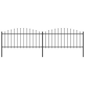 vidaXL Clôture de jardin à dessus en lance Acier (0 5-0 75)x3 4 m Noir