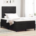 vidaXL Lit-sommier avec Matelas Noir 120x200 cm Velours