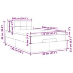 vidaXL Lit ottoman avec matelas et LED bleu 120x190 cm tissu
