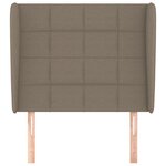 vidaXL Tête de lit avec oreilles Taupe 103x23x118/128 cm Tissu