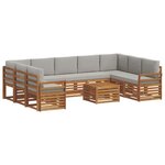 vidaXL Ensemble de canapés d'extérieur 10 pc Naturel et gris clair