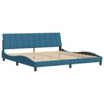 vidaXL Cadre de lit avec tête de lit bleu 200x200 cm velours