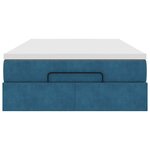 vidaXL Cadre de lit ottoman avec matelas bleu foncé 120x200 cm velours