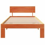 vidaXL Cadre de lit avec tête de lit Brun cire 80 x 200 cm Pin massif