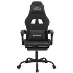 vidaXL Chaise de jeu pivotante avec repose-pied Noir Similicuir