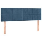 vidaXL Têtes de lit 2 Pièces Bleu foncé 72x5x78/88 cm Velours