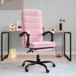 vidaXL Fauteuil inclinable de bureau Rose Velours