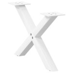 vidaXL Pieds de table basse en forme de X  2 pièces  blanc  60 x (30-31) cm  acier