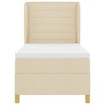 vidaXL Lit à ressorts avec matelas gris foncé 90x190 cm Crème tissu