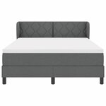 vidaXL Lit à ressorts avec matelas Gris foncé 140 x 190 cm tissu