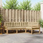 vidaXL Ensemble de canapés d'extérieur 3 Pièces Blanc et Beige Polyester