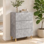 vidaXL Armoire à tiroirs Gris béton 66 x 34 5 x 90 cm