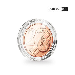 Capsules rondes ULTRA PERFECT FIT pour pièces de 2 cents d'euro. Paquet - 10 capsules