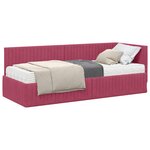 vidaXL Cadre de lit d'angle avec matelas 2 Pièces Vert Velours