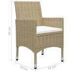 vidaXL Ensemble à manger de jardin 5 Pièces Beige