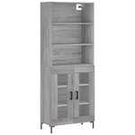 vidaXL Buffet haut Sonoma gris 69 5x34x180 cm Bois d'ingénierie