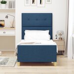 Cadre de lit en tissu bleu vidaXL 90x190 cm