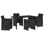 VidaXL Meuble de jardin 5 pièces avec coussins en rotin noir