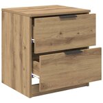 vidaXL Cabinet de chevet 2 Pièces chêne artisanal 45 x 39 x 50 cm