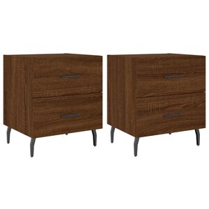 vidaXL Tables de chevet 2 Pièces chêne marron 40x35x47 5 cm