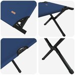 vidaXL Lit de camping pliant 2 Pièces Bleu Tissu Oxford