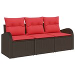 vidaXL Ensemble de canapé de jardin Marron polyrotin