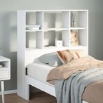 vidaXL Tête de lit avec rangement blanc 90 cm bois massif de pin