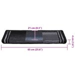 vidaXL Tapis d'escalier autoadhésifs 10 Pièces 65x21x4 cm Noir et gris