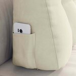 vidaXL Coussin de Dos Crème 80 x 24 x 50 cm Velours