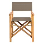 vidaXL Chaise de directeur Marron et taupe Bois de teck massif