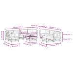 vidaXL Salon de jardin 10 Pièces avec coussins noir bois massif