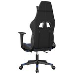 vidaXL Chaise de jeu de massage et repose-pied Noir et bleu Similicuir