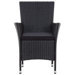 vidaXL Salon de jardin 5 Pièces avec coussins résine tressée noir