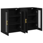 vidaXL Meubles muraux   2 pièces en chêne noir  69 5 x 34 x 90 cm  en bois aggloméré.