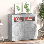vidaXL Buffet avec lumières LED gris béton 80x35x75 cm