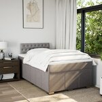 vidaXL Sommier à lattes de lit avec matelas taupe 120x190 cm tissu