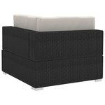 vidaXL Chaises d'angles lot de 2 avec coussins Résine tressée Noir